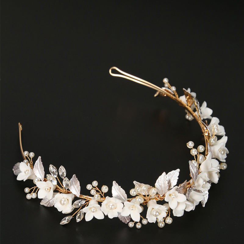 Ceramic Flower Bride Wedding Hair Accessories