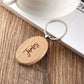 Wooden Engraved Letter Name Keychain Pendant