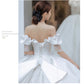 White Satin Main Wedding Dress New Temperament Trailing Sweet Princess Bride Catwalk Dress