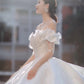 White Satin Main Wedding Dress New Temperament Trailing Sweet Princess Bride Catwalk Dress