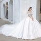 White Satin Main Wedding Dress New Temperament Trailing Sweet Princess Bride Catwalk Dress