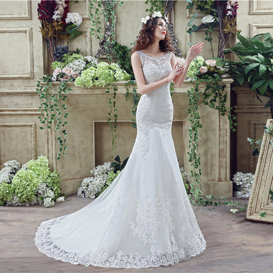 Bride Trailing Wedding Dress sexy Lace Mermaid Wedding DressW