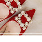 Pearl Rhinestone Single Shoes Stiletto Wedding Shoes