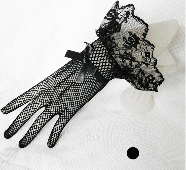 1 pair Knitted stretch mesh gloves