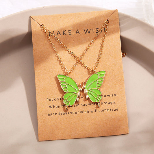 Ethnic Style Colorized Butterfly Necklace