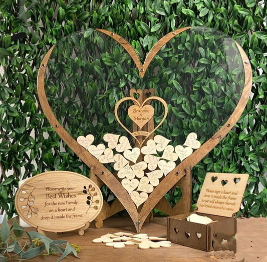 Wood Heart-shaped Creative Wedding Signature Board