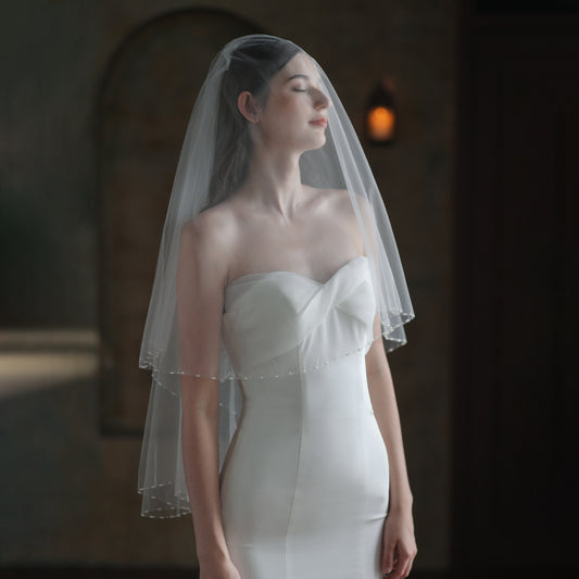 Exquisite Handmade Beaded Bridal Veil