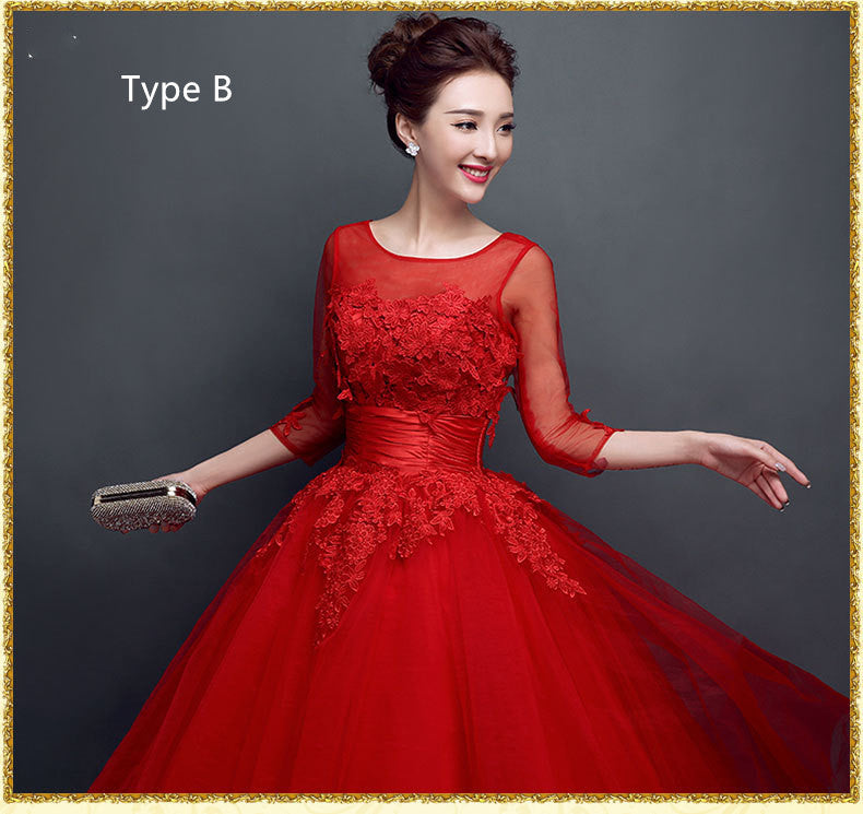 Lace upscale wedding evening dress