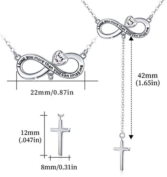 Infinity Cross Sterling Silver Lucky Y Necklace Jewelry