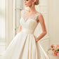 Satin Wedding Dress Spring New Slim Double Shoulder Wedding Dress Plus Size Bridal Bra Trailing Wedding Dress