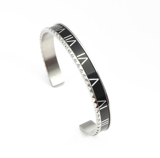 New Roman numeral cuff bracelet stainless steel four-color bracelet