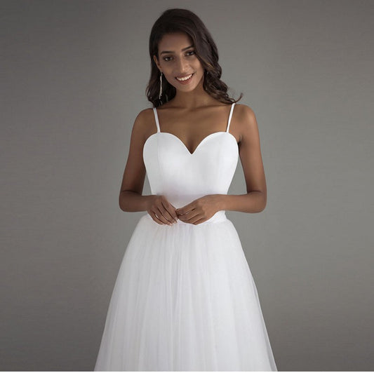 Simple Lightweight Wedding Dress Bridal Long Trailing Evening Gown