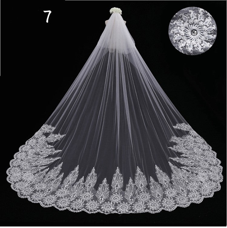 Bridal Wedding Dress Long Tail Luxury Super Fairy Wedding Veil