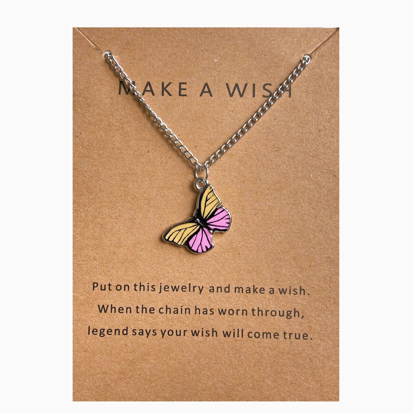 Ethnic Style Colorized Butterfly Necklace