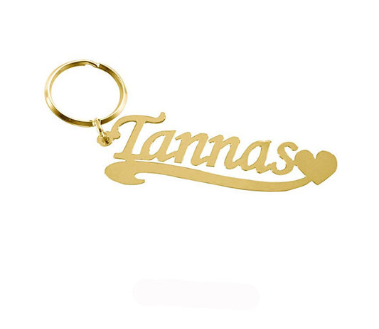 English Alphabet Name Keychain Stainless Steel