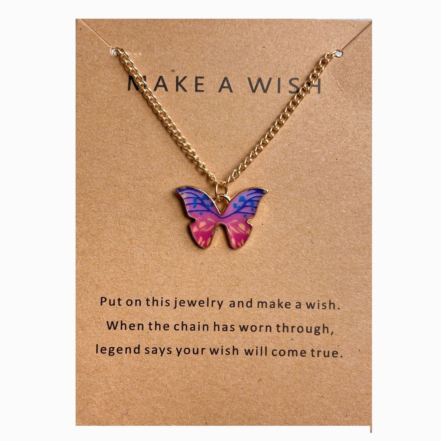 Ethnic Style Colorized Butterfly Necklace