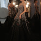 Black Wedding New Bride Big Train Main Yarn Dress