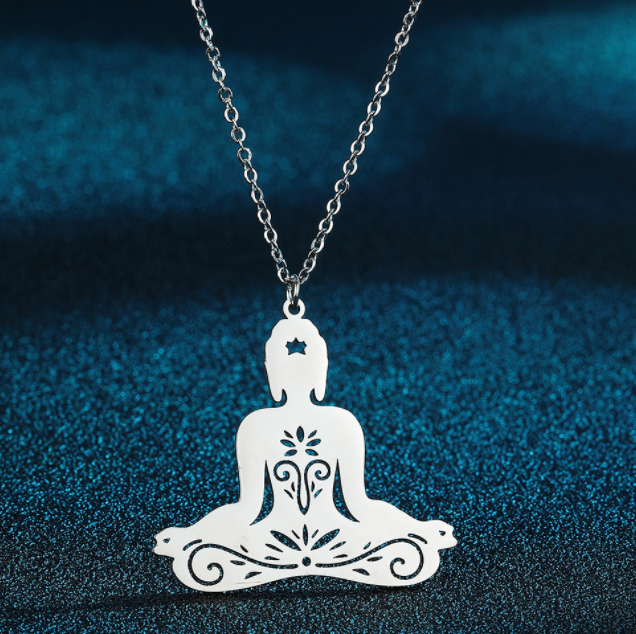 Stainless Steel Pattern Yoga Women's Pendant