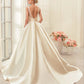 Satin Wedding Dress Spring New Slim Double Shoulder Wedding Dress Plus Size Bridal Bra Trailing Wedding Dress