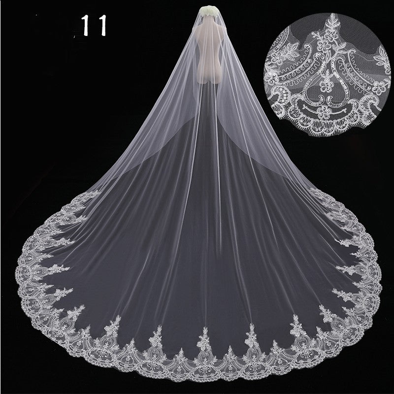 Bridal Wedding Dress Long Tail Luxury Super Fairy Wedding Veil