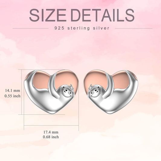 Sloth Earrings 925 Sterling Silver Cute Sloth Stud Earrings Jewelry Hypoallergenic for Girls Women