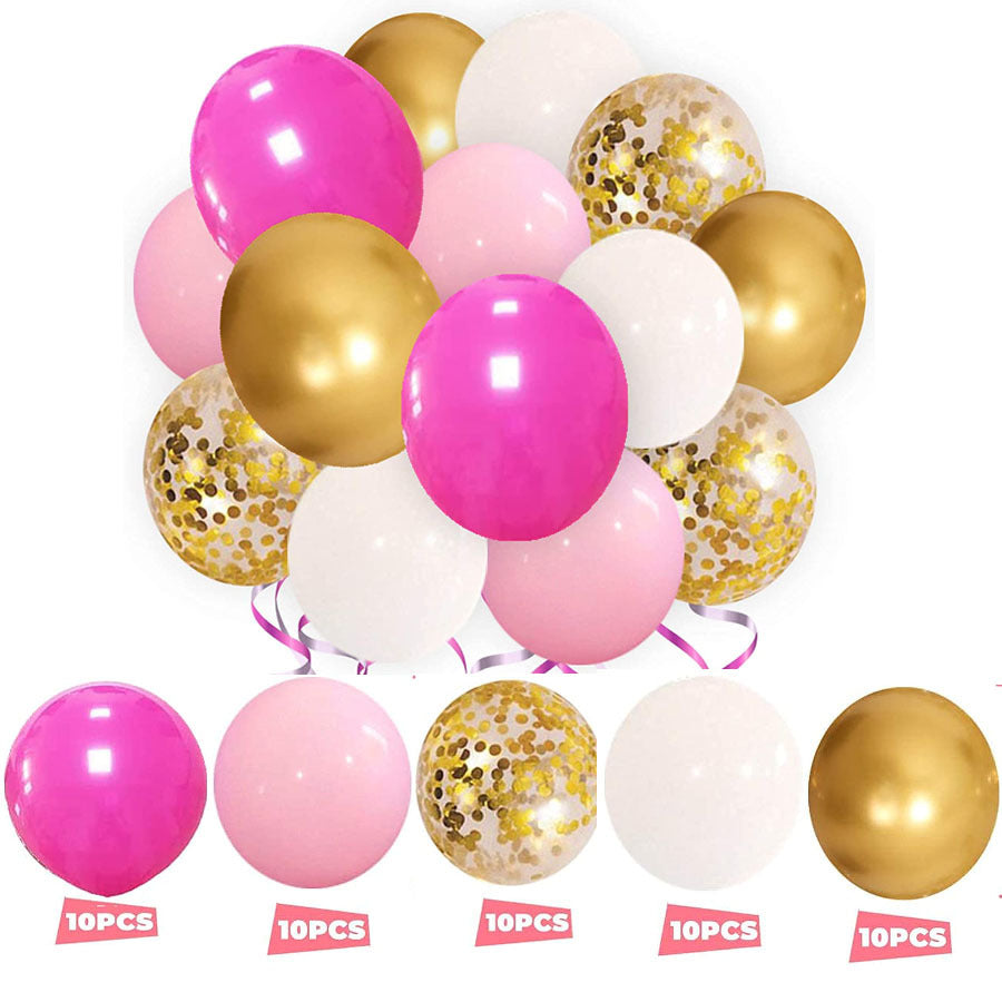 60PCs Latex Sequins Combination Balloon Beam Metal