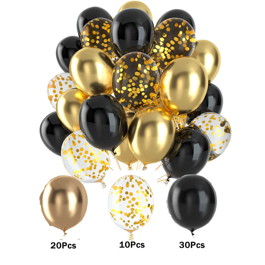 60PCs Latex Sequins Combination Balloon Beam Metal