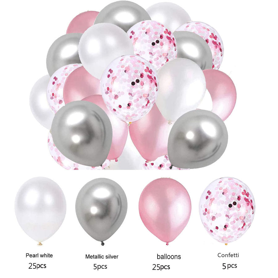 60PCs Latex Sequins Combination Balloon Beam Metal