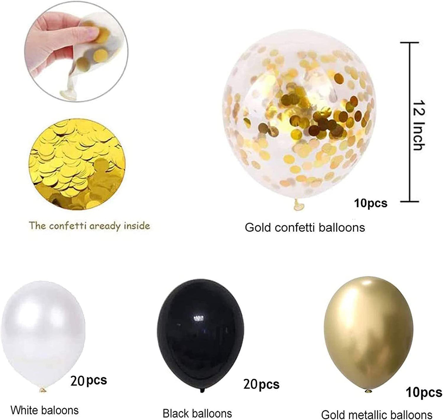 60PCs Latex Sequins Combination Balloon Beam Metal