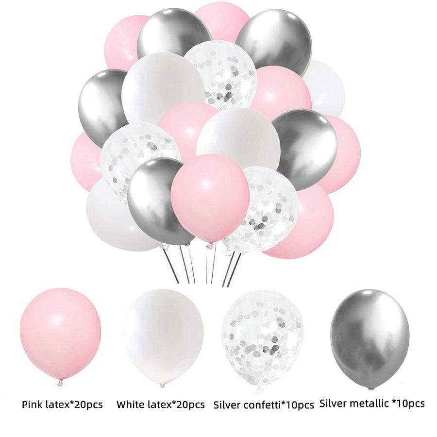 60PCs Latex Sequins Combination Balloon Beam Metal