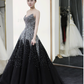 Black Wedding New Bride Big Train Main Yarn Dress