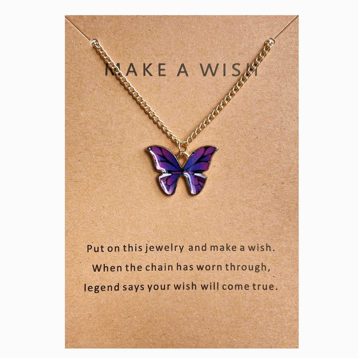 Ethnic Style Colorized Butterfly Necklace