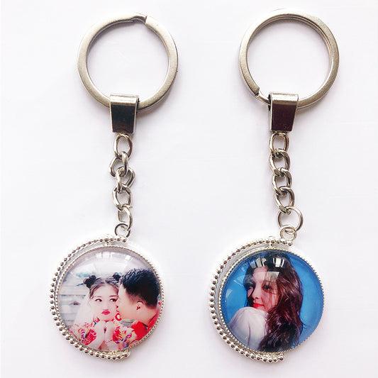 Couple Keychain DIY Photo Pendant For Men And Women