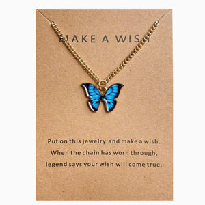 Ethnic Style Colorized Butterfly Necklace