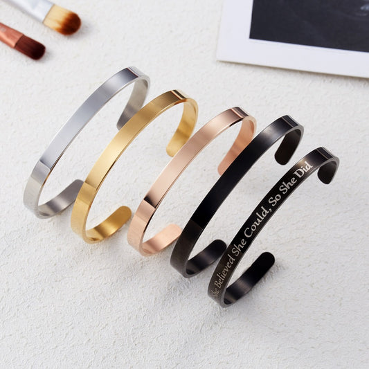 New Rose Gold Letter Stainless Steel Love Bracelet