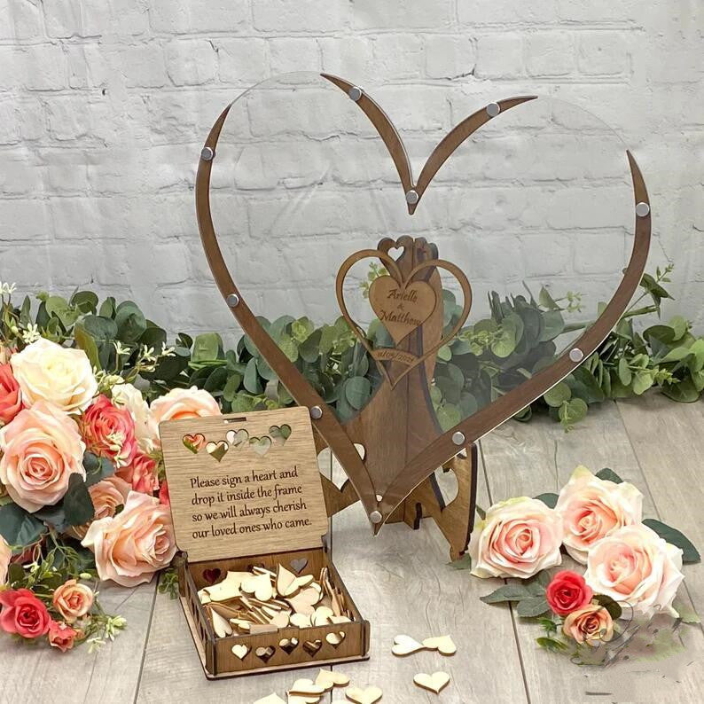 Wood Heart-shaped Creative Wedding Signature Board